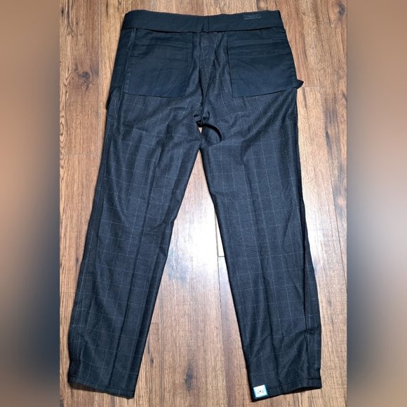 Prada Milano Men's Dress Pants Gray Check Button Fly Slim Fit Size 37x32 / 56 - Picture 14 of 16